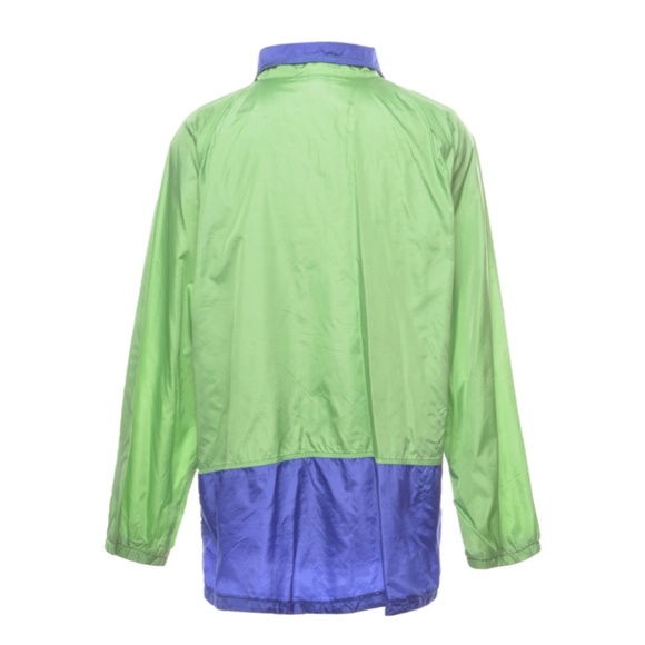 Vintage LL Bean Pullover Windbreaker Jacket Womens Size XL Lime Green & Purple - Picture 2 of 6